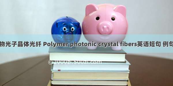聚合物光子晶体光纤 Polymer photonic crystal fibers英语短句 例句大全