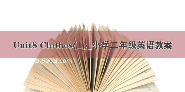 Unit8 Clothes(1)_小学二年级英语教案