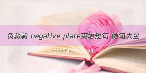 负极板 negative plate英语短句 例句大全