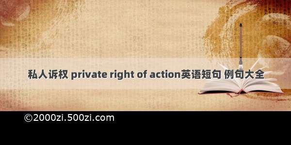 私人诉权 private right of action英语短句 例句大全