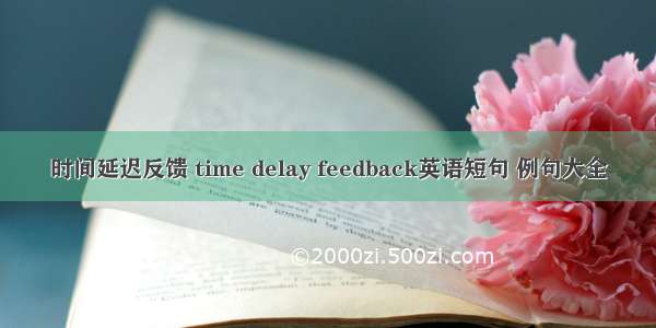 时间延迟反馈 time delay feedback英语短句 例句大全