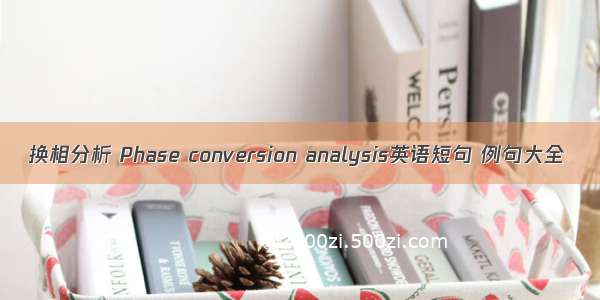 换相分析 Phase conversion analysis英语短句 例句大全