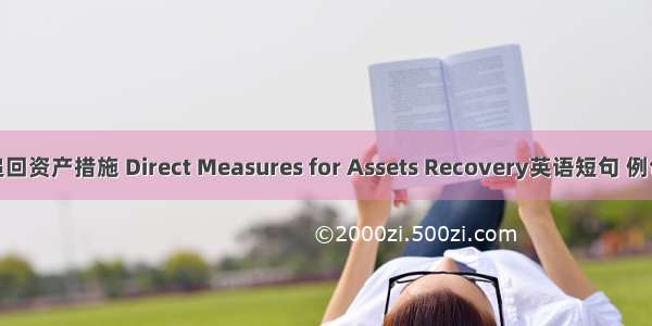 直接追回资产措施 Direct Measures for Assets Recovery英语短句 例句大全