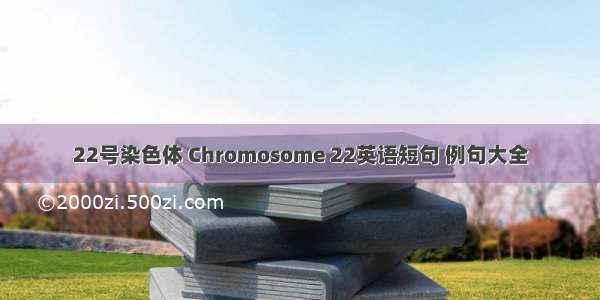 22号染色体 Chromosome 22英语短句 例句大全