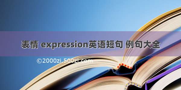 表情 expression英语短句 例句大全