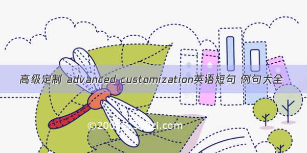 高级定制 advanced customization英语短句 例句大全