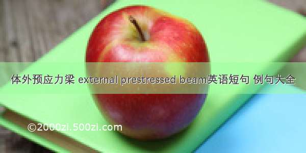 体外预应力梁 external prestressed beam英语短句 例句大全