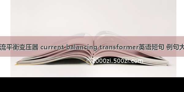 电流平衡变压器 current balancing transformer英语短句 例句大全