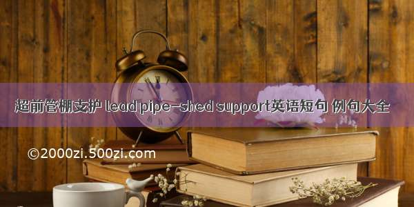 超前管棚支护 lead pipe-shed support英语短句 例句大全