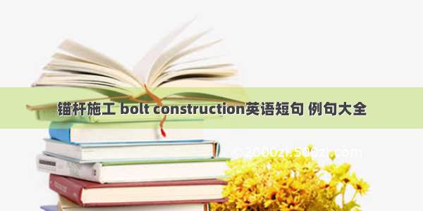 锚杆施工 bolt construction英语短句 例句大全