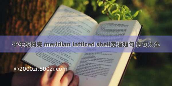 子午线网壳 meridian latticed shell英语短句 例句大全