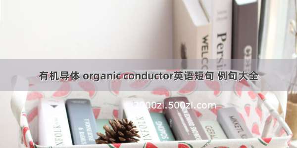 有机导体 organic conductor英语短句 例句大全