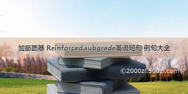 加筋路基 Reinforced subgrade英语短句 例句大全