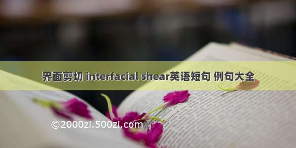 界面剪切 interfacial shear英语短句 例句大全