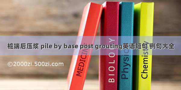 桩端后压浆 pile by base post grouting英语短句 例句大全