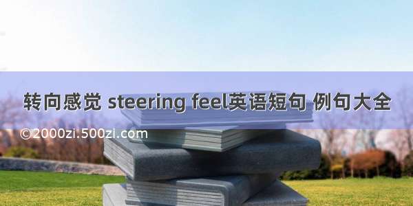 转向感觉 steering feel英语短句 例句大全