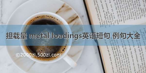 担载量 metal loadings英语短句 例句大全