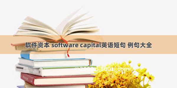 软件资本 software capital英语短句 例句大全