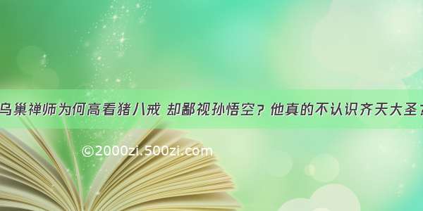 乌巢禅师为何高看猪八戒 却鄙视孙悟空？他真的不认识齐天大圣？