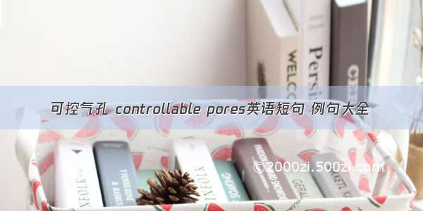 可控气孔 controllable pores英语短句 例句大全