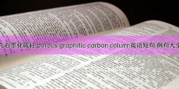 多孔石墨化碳柱 porous graphitic carbon column英语短句 例句大全