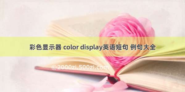 彩色显示器 color display英语短句 例句大全