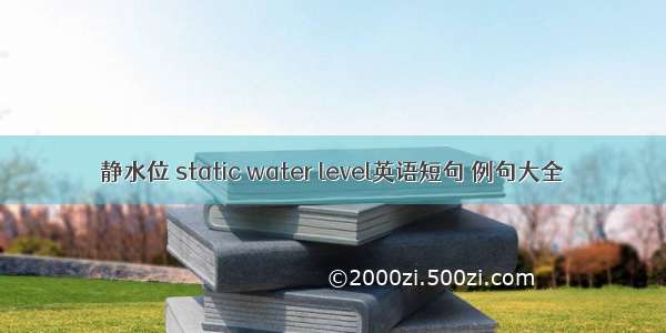 静水位 static water level英语短句 例句大全