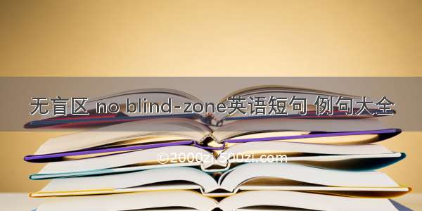 无盲区 no blind-zone英语短句 例句大全