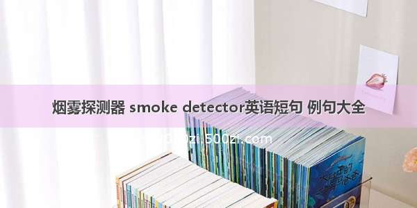 烟雾探测器 smoke detector英语短句 例句大全
