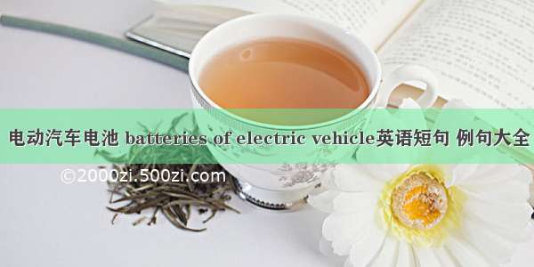 电动汽车电池 batteries of electric vehicle英语短句 例句大全