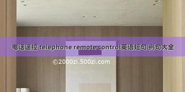 电话遥控 telephone remote control英语短句 例句大全