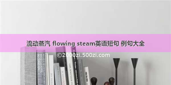 流动蒸汽 flowing steam英语短句 例句大全