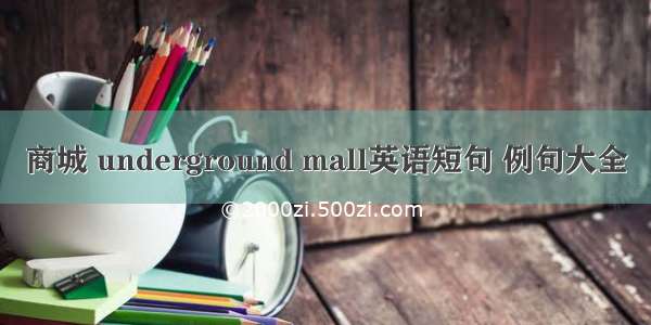 商城 underground mall英语短句 例句大全