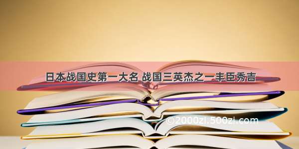 日本战国史第一大名 战国三英杰之一丰臣秀吉