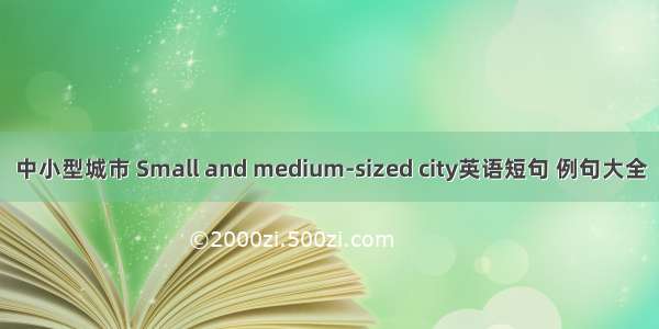 中小型城市 Small and medium-sized city英语短句 例句大全