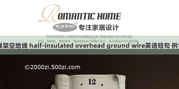 半绝缘架空地线 half-insulated overhead ground wire英语短句 例句大全