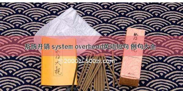 系统开销 system overhead英语短句 例句大全