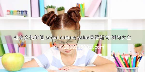社会文化价值 social culture value英语短句 例句大全