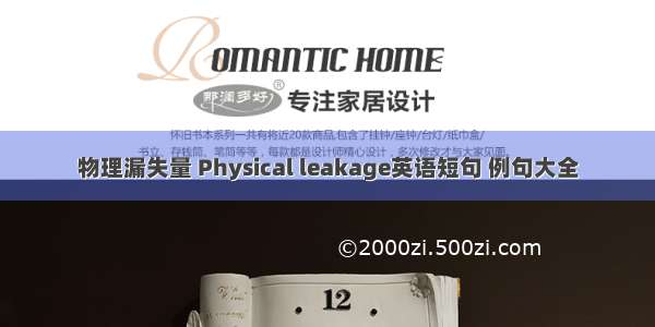 物理漏失量 Physical leakage英语短句 例句大全