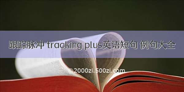 跟踪脉冲 tracking plus英语短句 例句大全