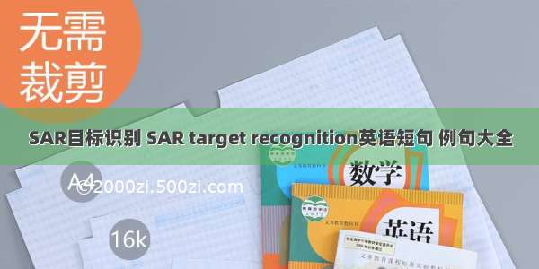 SAR目标识别 SAR target recognition英语短句 例句大全