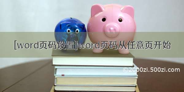 [word页码设置]word页码从任意页开始