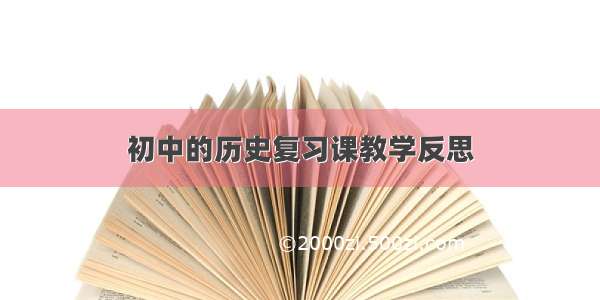 初中的历史复习课教学反思