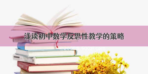 浅谈初中数学反思性教学的策略