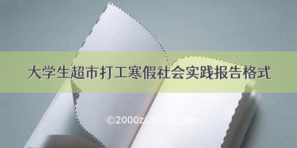 大学生超市打工寒假社会实践报告格式