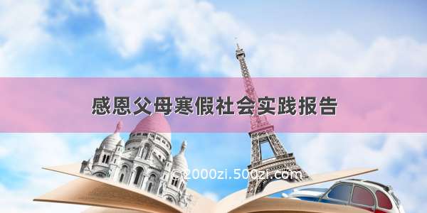 感恩父母寒假社会实践报告