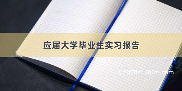 应届大学毕业生实习报告