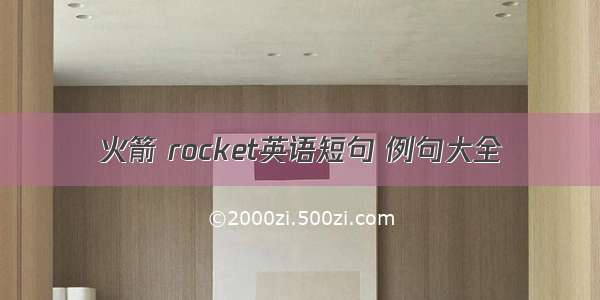 火箭 rocket英语短句 例句大全