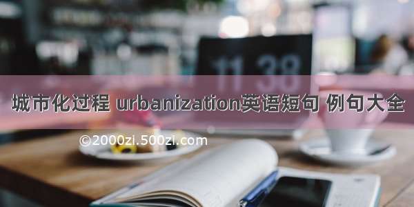 城市化过程 urbanization英语短句 例句大全