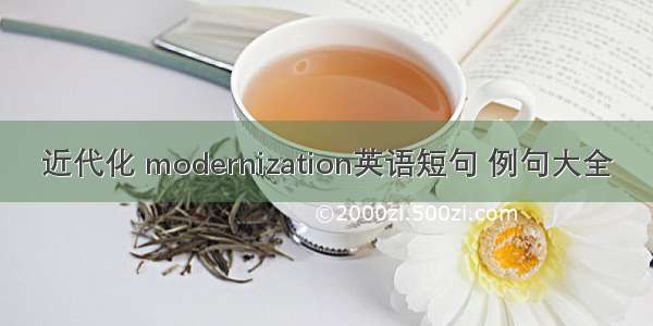 近代化 modernization英语短句 例句大全